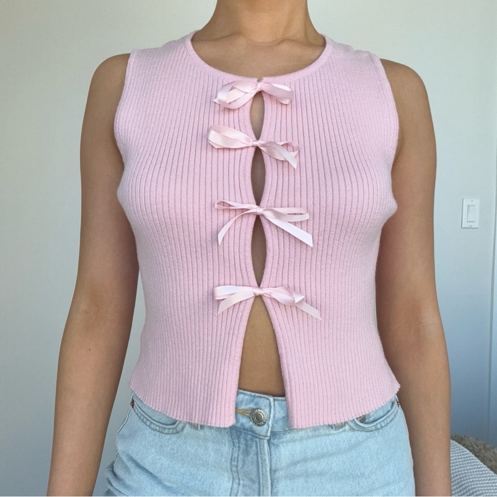 Pink Bow Tie Top
